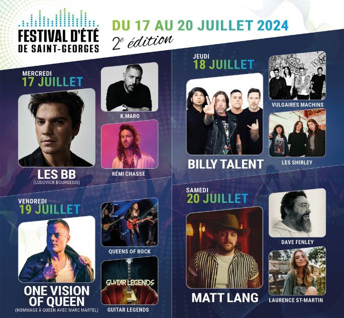 FESTIVAL D'ÉTÉ DE SAINT-GEORGES 2024, Festival d'été de Saint-Georges 2024
